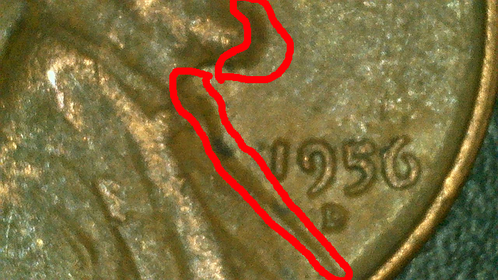 Strange-Shadow-On-1956-D-Penny